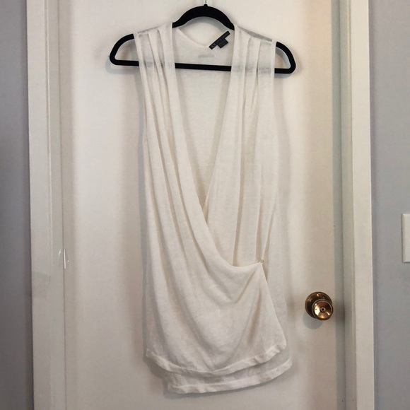Armani Exchange White Drape Vest - XS - Picture 1 of 4